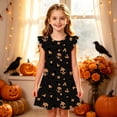 thumbnail image 2 of FYDUU Kids Halloween Dresses Girls Nightgowns Flutter Sleeve Cartoon Print Pajamas Dress Casual Nightgown Soft Princess Nightdress Sleepwear 3-4 Years, 2 of 5