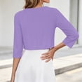 thumbnail image 6 of dazeni Women's 3/4 Sleeve Cardigan Jackets Fashion Open Front Cardigans Lightweigt Bolero Shrugs for Dresses Purple, 6 of 6