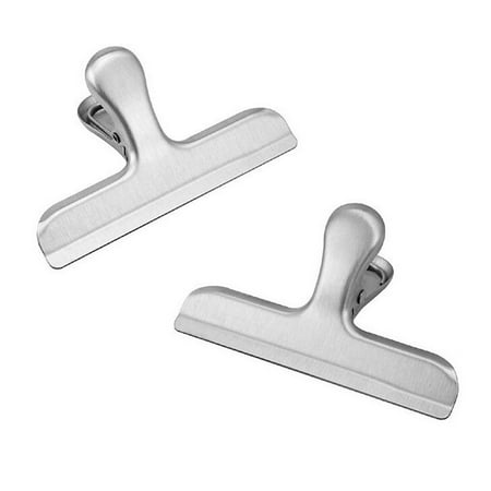 Wide Clip Grip (INTBUYING 6pc Stainless Steel Chip Bag Clip 3 Inch Wide Jaw Bulldog Binder Clips for a Tight Grip Seal on Potato Chips, Coffee Bags, Fresh Food)