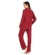 Red Home Clothes Pajamas Women's Spring/Summer Modal Long Sleeve Cardigan Two Piece Set – image 5 sur 5