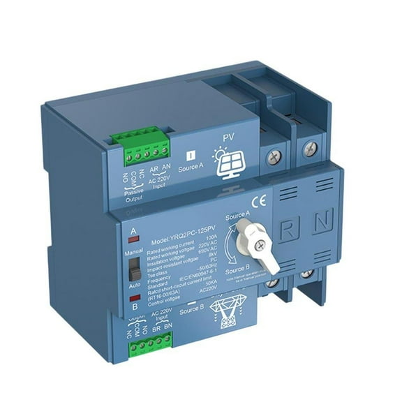 qiya Photovoltaic Solar Automatic Transfer Switch 2P 63-125A 220V AC Solar Inverter