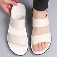 thumbnail image 2 of Men's Slip On Slides Sandals Comfortable Lightweight Open Toe Anti-Slip Flat Summer Casual Slippers Indoor Outdoor Walking Beach Sandals, 2 of 8