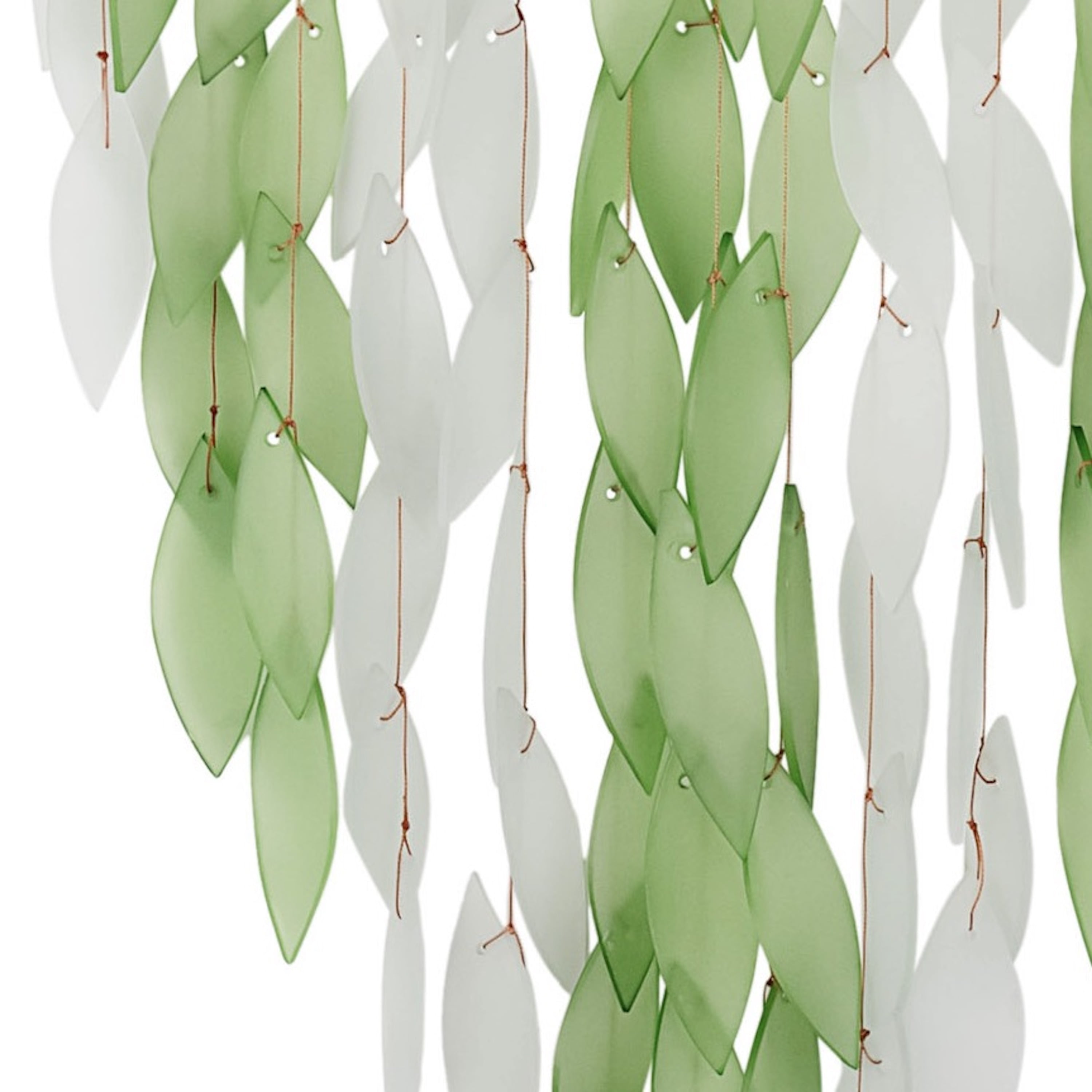 Blue Handworks Glass Wind Chime Deluxe Green Waterfall Wind Chimes Garden Decor