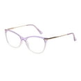 thumbnail image 3 of M+ Womens Spring Hinge Plastic Reading Glasses 1.75 Harriet in Crystal Purple with Pouch, 3 of 9