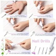 Nail Drill Kit, Electric Nail File with 5 Attachments, Electric Manicure Set with Adjustable Speed, Nail Dremel for Manicure and Pedicure