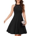 thumbnail image 1 of Vestido Bbonlinedress, talla grande, halter, cóctel, boda, negro, 1 of 7