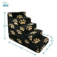 thumbnail image 2 of TiaGOC Dog Stairs for Small Dogs & Cats, Foam Pet Steps Portable Ramp for Couch Sofa and High Bed Non-Slip Balanced Indoor Step Support, Paw Safe No Assembly - Paw Print on Black, 5-Step, 2 of 6