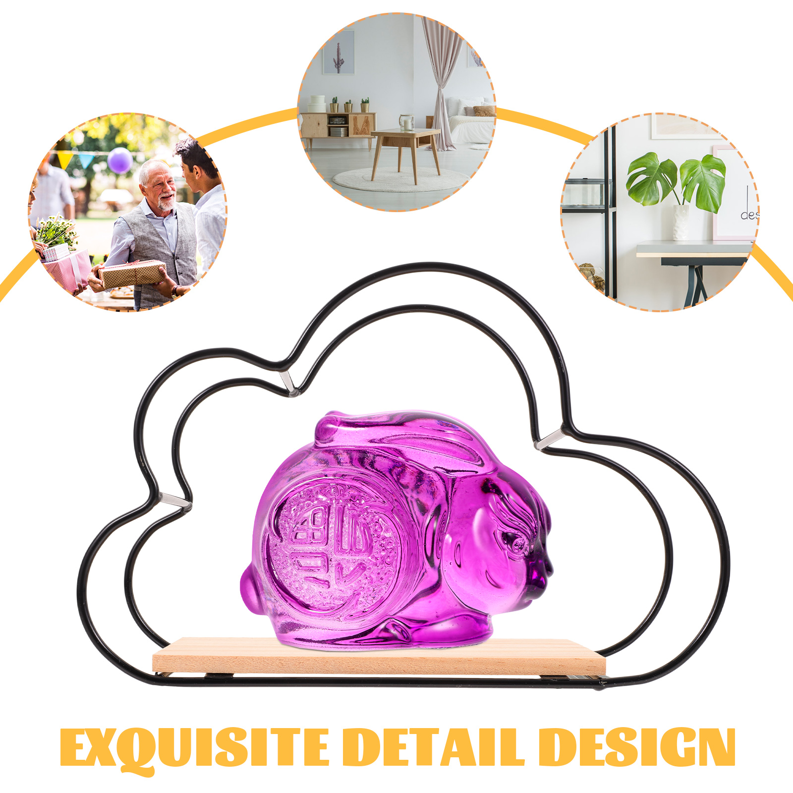HEALEEP Cloud Shaped Floating Shelf Scandinavian Style 3Pcs 9.1X6.1X3.7in For Home Decor