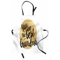 thumbnail image 1 of Grandma Apron Doodle Style Circular Motif Dots Background and Hand Lettering Quote, Unisex Kitchen Bib Apron with Adjustable Neck for Cooking Baking Gardening, Beige Charcoal Grey White, by Ambesonne, 1 of 3