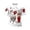 White, variant on German Carnival Striped Print T-Shirt, Comfortable Casual Short Sleeve Tee for Daily Wear