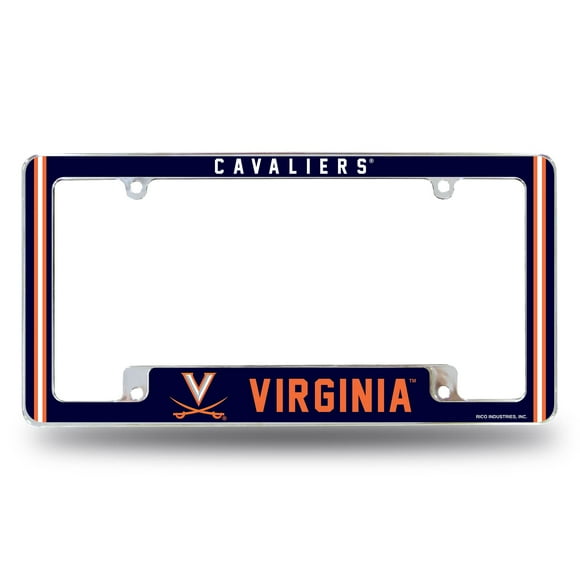 Rico Industries NcAA Virginia cavaliers Alternate 12 x 6 chrome All Over Automotive License Plate Frame for carTruckSUV