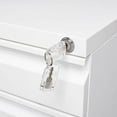 thumbnail image 6 of 3 Drawer Rolling Filing Cabinet with Lock and 2 Keys, Under Desk Metal File Cabinet with Anti-tilt Design, Home Office Storage Cabinet for Hanging Files Letter, Legal, F4, A4 Size, White, 6 of 7