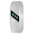 thumbnail image 2 of Mens Blue Diamond Accent Stainless Steel 8MM Comfort Fit Wedding Band - Mens Ring, 2 of 4