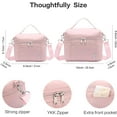 thumbnail image 3 of NOL Natural Organic Lifestyle Insulated Lunch Bags for Women Cooler Bag Lightweight Nylon Waterproof Lunch Box For Work (Medium(normal), Pink), 3 of 8
