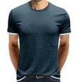 thumbnail image 1 of Bowake Summer Tops for Men Round Neck Short Sleeve Basic Shirts Casual Solid Color Sports Workout Blouse Tees, 1 of 5