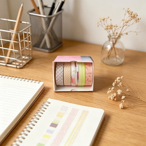 Dongrere 5 Rolls Washi Tape Set, Decorative Masking Tape for Arts, DIY Crafts, Card/Gift Wrapping, Journal Scrapbook Use, A