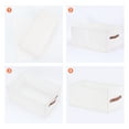 thumbnail image 3 of Unique Bargains Storage Cube Fabric Foldable Basket with Handles for Shelves 1pcs White XL, 3 of 7