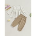 thumbnail image 5 of GXFC Toddler Girl Fall Outfits Set Clothes 6M 1T 2T 3T 4T Kids Girl Long Sleeve Button Down Shirt Tops and Elastic Waist Pants 2Pcs Casual Autumn Clothing for Children Girl, 5 of 9
