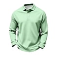thumbnail image 2 of Hearthz Mens Big and Tall Polo Shirts Mint Green Quick Dry Cotton Long Sleeve Shirt Men Moisture Wicking Athletic Workout Golf Polo Shirts for Men, 2 of 6
