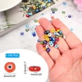 thumbnail image 2 of Cuentas planas de ojo malvado Uxcell de 6mm, 100 piezas de cuentas de encanto de ojo malvado turco en forma redonda para pulseras y collares de arte DIY, Naranja, 2 of 6