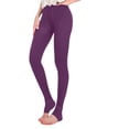 thumbnail image 4 of EchfiProm Women Solid Thin Fleece Thermal Leggings, Stretchy Slim Fit Warm Base Layer Pants, Casual Autumn Winter Ladies Trousers, Free Size, 4 of 7