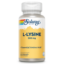 SOLARAY L Lysine 500 mg Capsules - Free-Form Essential Amino Acids Supplement - Powerful Wellness Support with L-Lysine Amino Acid - Lab Verified, 60-Day Guarantee, 60 Servings, 60 VegCaps