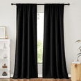 thumbnail image 6 of NICETOWN Black Blackout Curtains Pinch Pleated Room Darkening Thermal Insulated Drapes Privacy Energy Efficiency Window Treatments for Bedroom Living Room, 52"x108", 2 Panels, 6 of 8