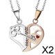 thumbnail image 1 of 2xCollar De Pareja En Forma De Corazón Moderno Para Aniversarios, Fiestas De San Valentín, Dorado, 1 of 8