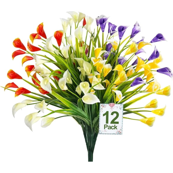 Flores artificiales TURNMEON Calla Lily, 12 paquetes (300 cabezas)