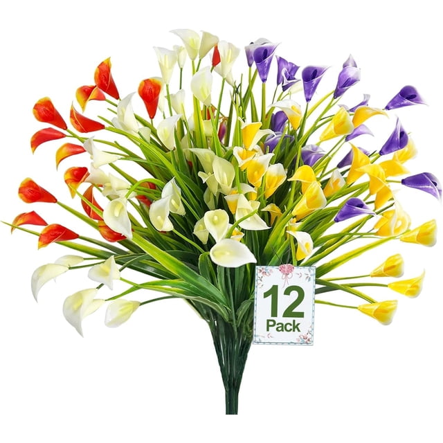Flores artificiales TURNMEON Calla Lily, 12 paquetes (300 cabezas)