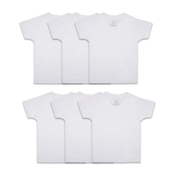 Camiseta de algodón para niño Fruit of the Loom, talla toddler 4-5T, paquete de 6