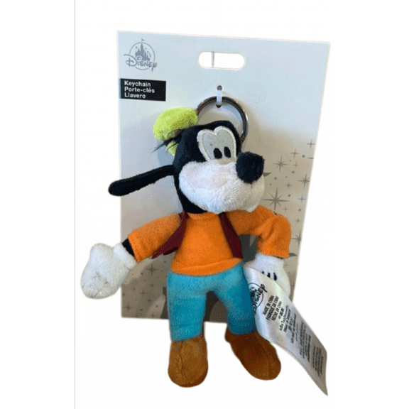 Disney Parks Goofy Plush Keychain With Hat Charm New With Card