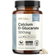 Calcium D-Glucarate 500mg | CDG for Liver Detox, Cleanse, Hormone Balance & Metabolism Support | 90 Ct