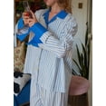 thumbnail image 5 of Women Y2k Pajama Set Striped Contrast Color Long Sleeve Sleepwear Lounge Sets Homewear Nightwear, 5 of 7