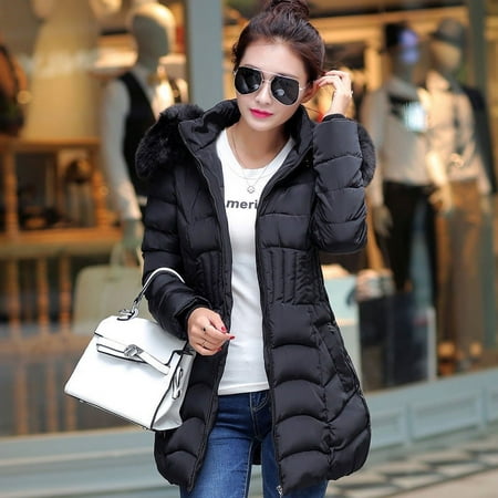 

Mid-length Padded Coat slim slimming coat
