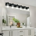 thumbnail image 5 of Melucee 6-Light Black Bathroom Vanity Light, Modern Vanity Lighting Fixture for Bathroom Bedroom Wall Sconces with Clear Glass Shade, 5 of 6