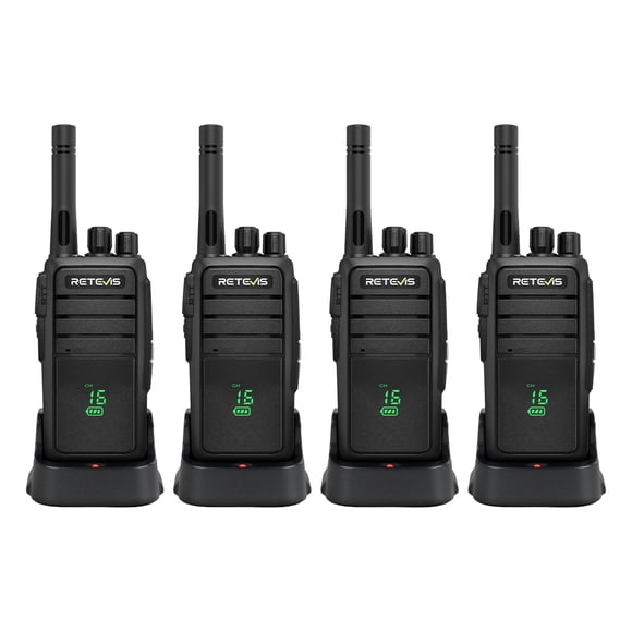 Radio Walkie Talkies Retevis RT21H de 2 vías de largo alcance (paquete de 4)