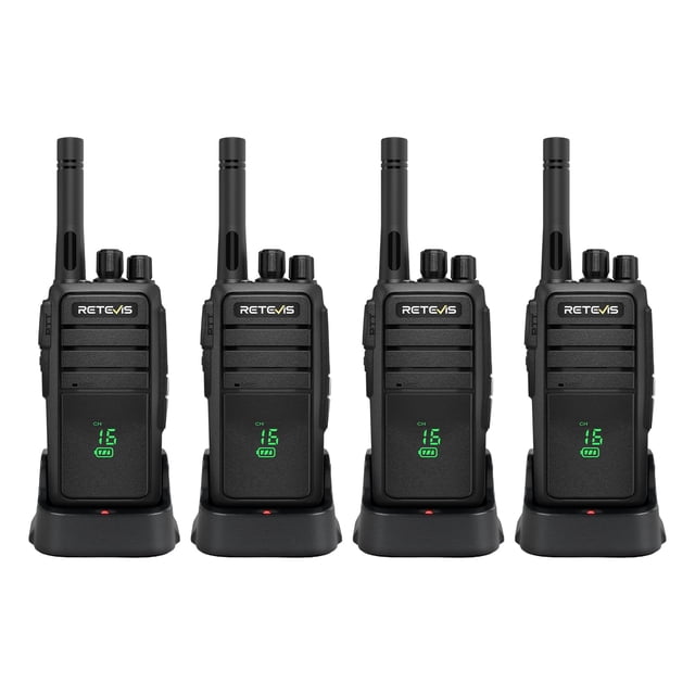 Radio Walkie Talkies Retevis RT21H de 2 vías de largo alcance (paquete de 4)