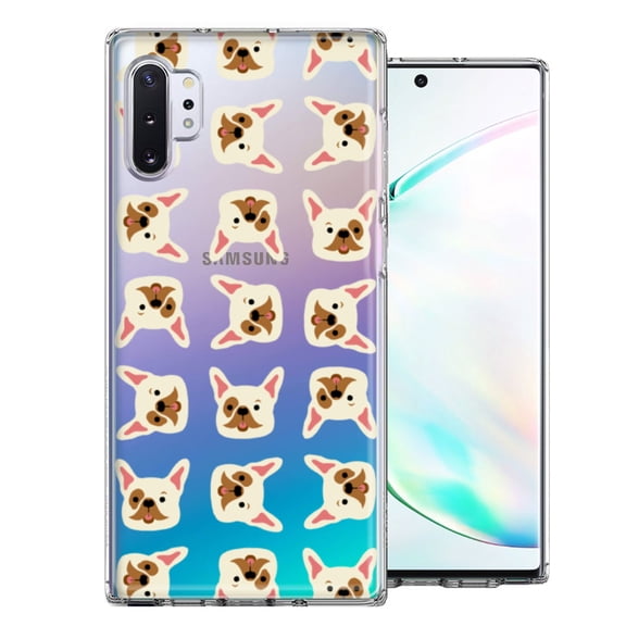 MUNDAZE For Samsung Galaxy Note 10 Plus Frenchie Bulldog Polkadots Design Double Layer Phone Case Cover