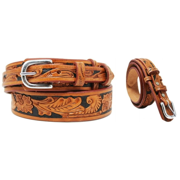 47-48  Western RANGER Tooled Leather BELT Hand Carved Floral 26Ranger11