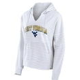 thumbnail image 2 of Women's Fanatics Branded  White West Virginia Mountaineers Striped Notch Neck Pullover Hoodie, 2 of 3