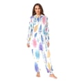 thumbnail image 5 of 1 Piece Adult Onesie Pajamas Cozy & Loose-Fit Sleepsuit Loungewear with Pockets Blue and Purple Flowers X-Large, 5 of 7