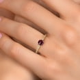 thumbnail image 4 of Gem Stone King 14K Two Tone Gold Red Rhodolite Garnet and Lab Grown Diamond Engagement Ring for Women | 0.76 Cttw | Round 5MM | Gemstone January Birthstone | Size 6, 4 of 6
