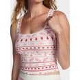 thumbnail image 4 of No Boundaries Cotton Stretch Ribbed Cropped Tank Top, Women's XS-XXXL, 4 of 5