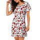 thumbnail image 2 of Fotbe Red Food Bata de Dormir para Mujer con Estampado, Camisón de Algodón de Manga Corta, Ropa de Dormir Casual, 2 of 6