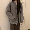 thumbnail image 3 of Sudaderas con capucha versión coreana Harajuku, abrigos con capucha de manga larga con bolsillos, chaqueta de Color sólido con cremallera, moda de otoño, 3 of 4