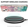 thumbnail image 2 of iPhone 14 Plus Case, Shockproof Soft TPU Backplane Luxury Marble Pattern Wireless Charging Higher Design 360 Degree Protection Luxury Fashion Case for Girls & Women, Colorful Scales, 2 of 6