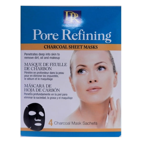 Daggett and Ramsdell Pore Refining Charcoal Sheet Masks 4-Count (Pack of 4)