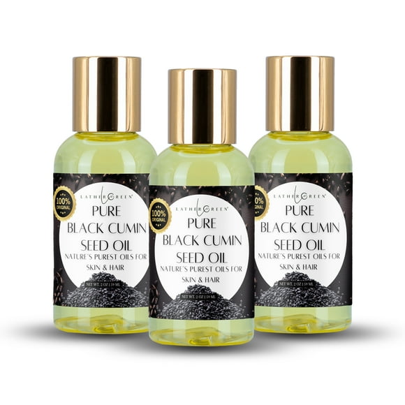 100% Pure Black Seed Oil – Cold Pressed, Virgin Oil for Skin, Hair & Scalp Nourishment | 3 packs by LatherGreen