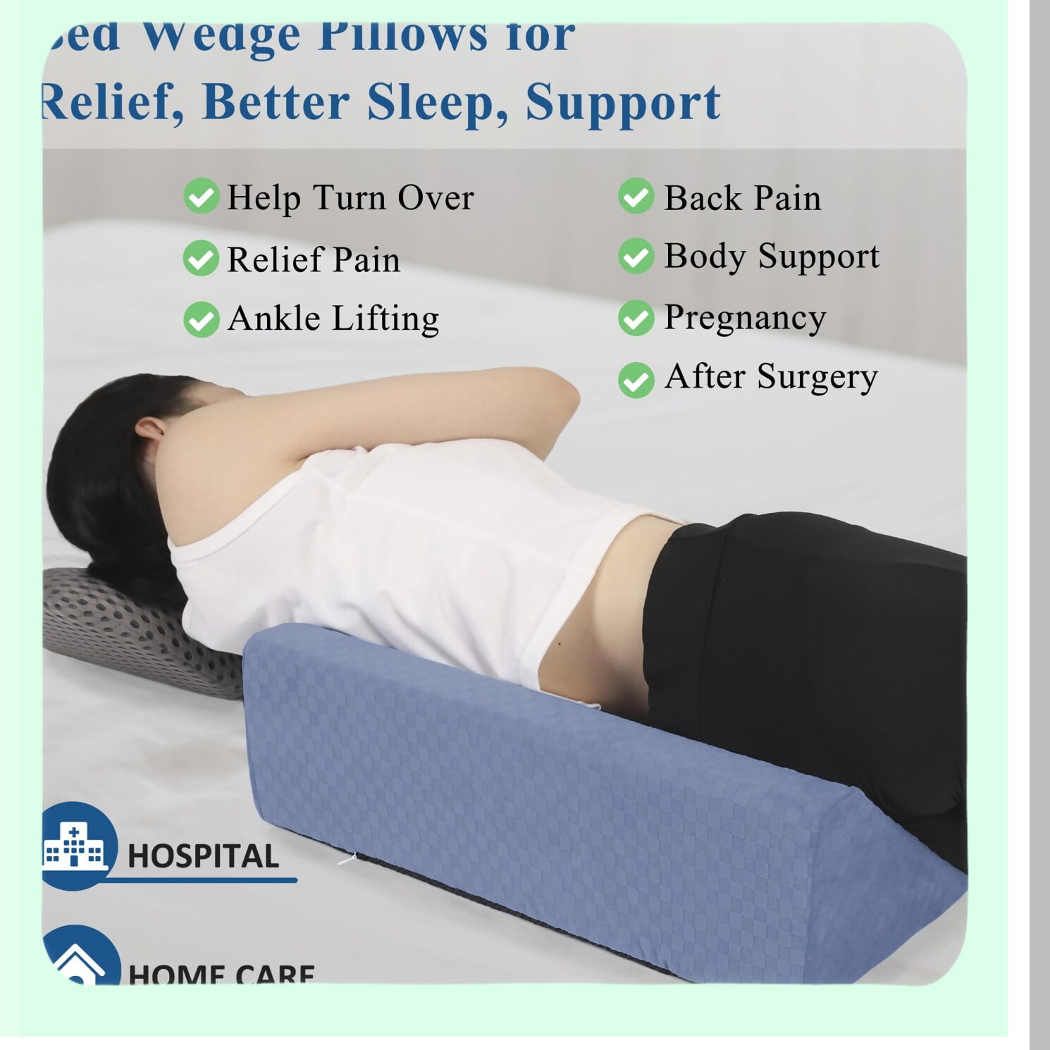 SleepEase Side Sleeper Body Positioning Wedge Pillow Elevate
